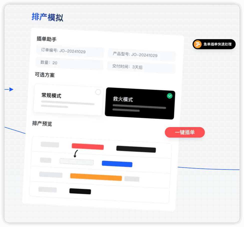 蓝沃 AI 产品沃慧排一键插单功能